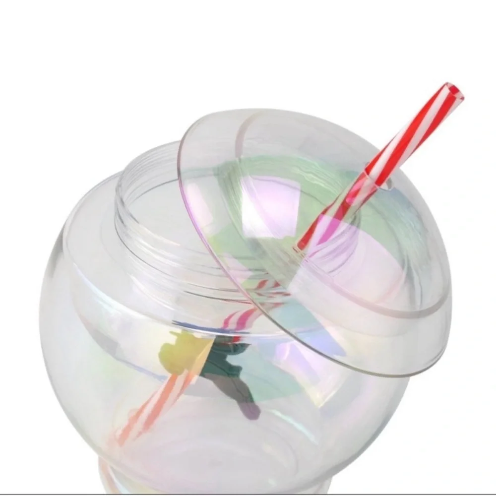 3 for $15 SALE Target Bullseye Reindeer Christmas Iridescent Cup w/ straw
